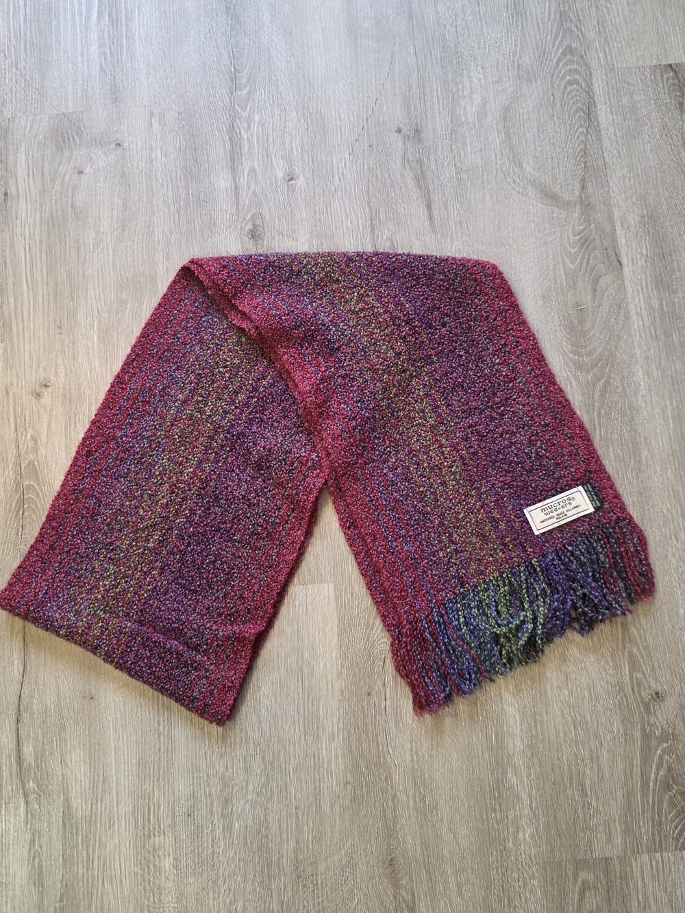 Mucros Weavers 100% Mohair Curly Weave Pink Multicolored Fringe Ireland